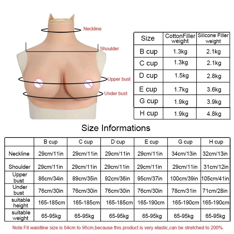 Realistic Silicone Fake Breasts Form Fake Breasts for Cosplay Stage Performances and Event Drag Costumes