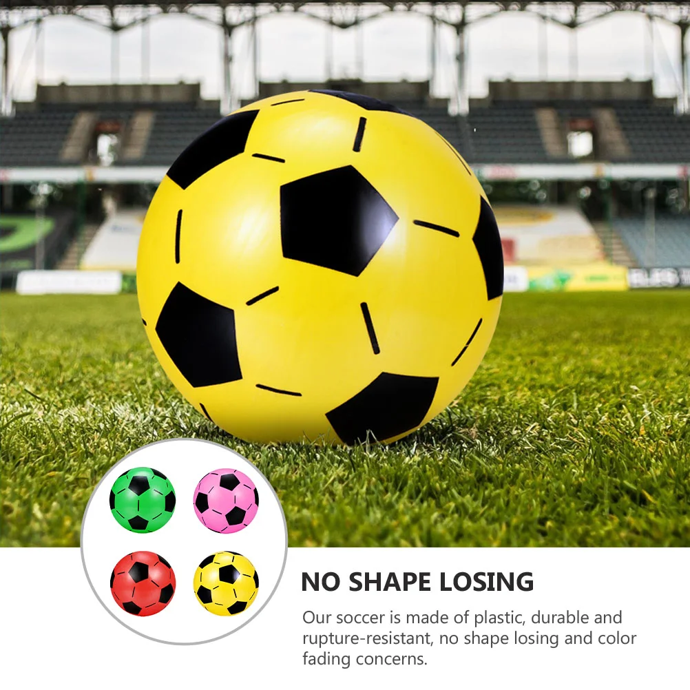 4 Pcs Inflatable Ball Football Toy for Kids Soccer Balls Bucket Colorful Footballs Plastic Baby Tennis