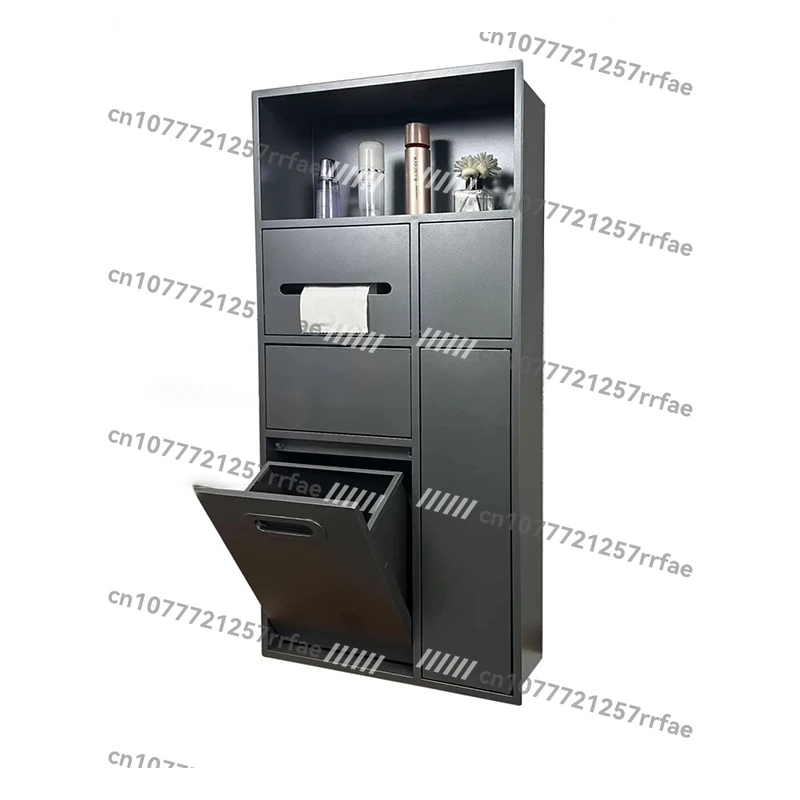 Easy-to-install stainless steel tissue paper niche wall-mounted trash can for homes and offices