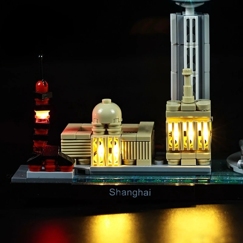 Set di illuminazione a LED adatto per LEGO Shanghai Architecture 21039 (blocco non incluso)