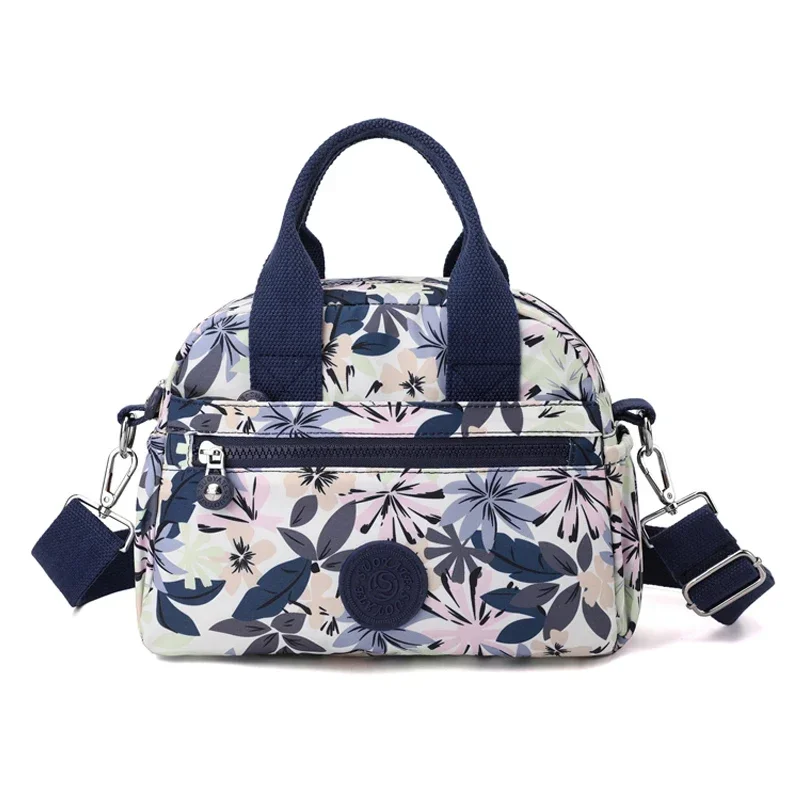 Sac à Main Multi-Poches en Nylon à Motif Floral pour Femme, Sacoche de Shopping à la Mode, de Haute Qualité