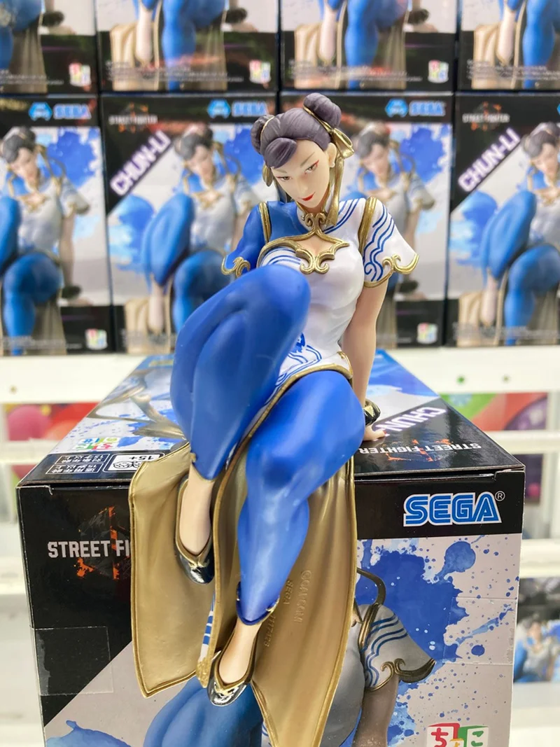 

Подлинная оригинальная фигурка Sega Street Fighter 6, маленькое сиденье, Chun-Li и Ryu, фигурка с лапшой, аниме-фигурки, модель игрушки, подарок