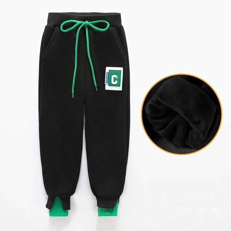 Children's Pants Boys' Autumn Winter Models Sports Pants  New Style Handsome Fleece-lined Trousers Boy Leisure Loose Sweatpants