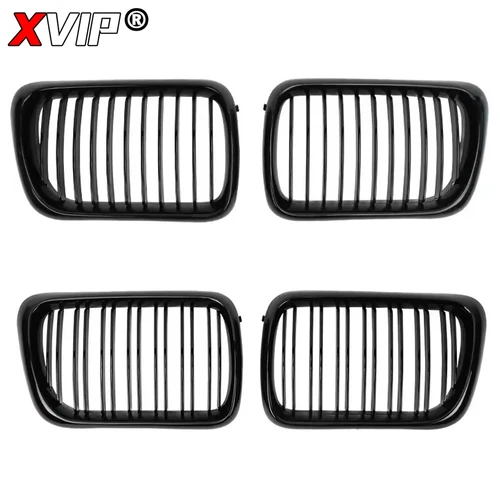 Imagen 2 del producto XVIP 2x rejillas Kindey de carreras delanteras de estilo doble línea para BMW E36 LCI 1996-1999 M3 rejillas superiores de doble listones negros brillantes