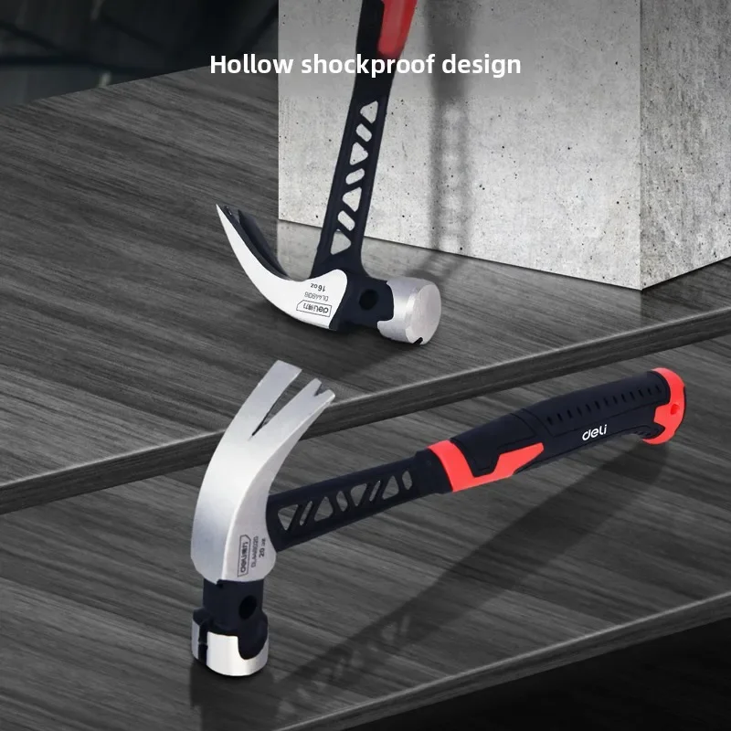 

Deli 16/20oz High Carbon Steel Shock Absorber Claw Hammer for Electrician Multifunction Carpenter Repair Hand Tool Nail Hammer