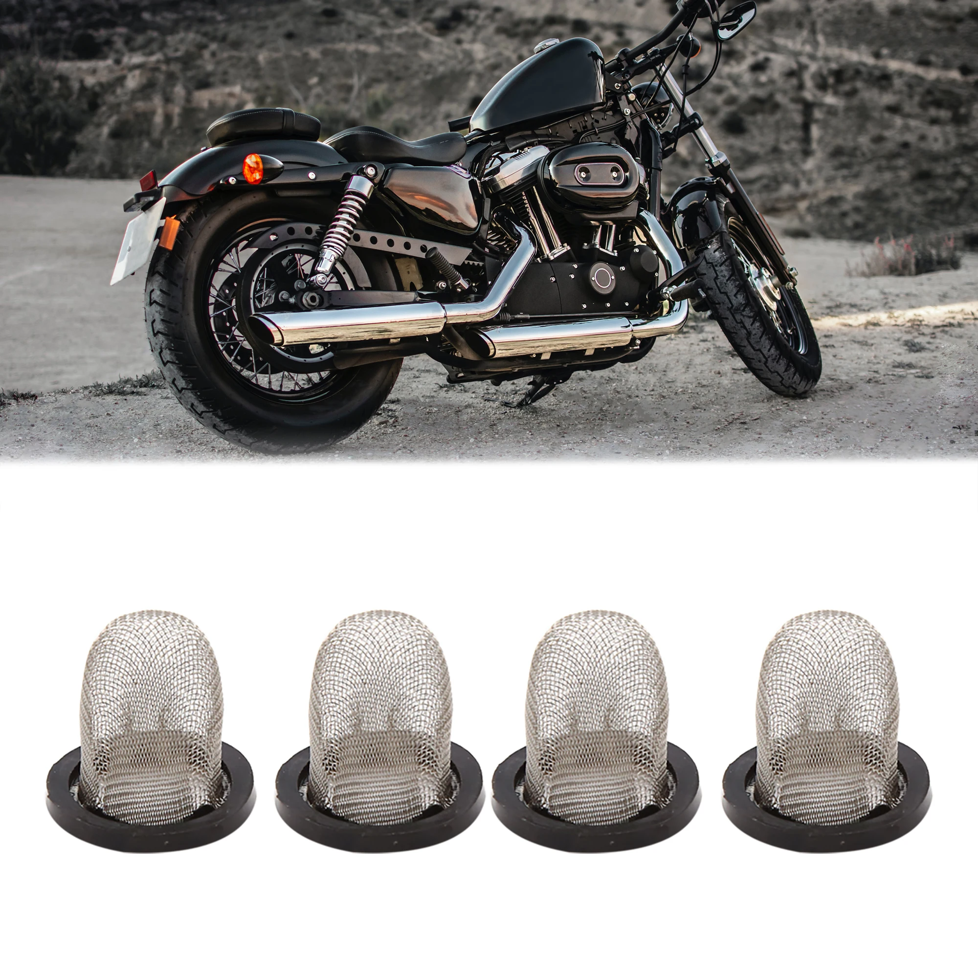 Uxcell 4pcs 17mm Dia 오토바이 엔진 오일 스트레이너 범용 스쿠터 연료 필터 골무 컵 소형 스트레이너 메쉬