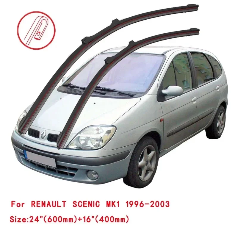 For Renault Scenic MK1 RX4 MPV JA FA 1996 1998 1999 2000 2001 2002 2003 Car Window Wipers Double Rubber Windshield Wiper Blade