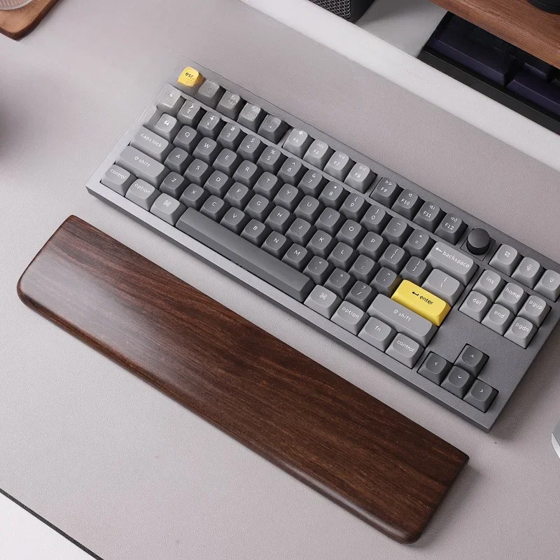 Black Walnut Keyboard Wrist Rest Wooden Customizable Hand Rest Ergonomic for 60% 80% 87/104key Mechanical Keyboard Accessories