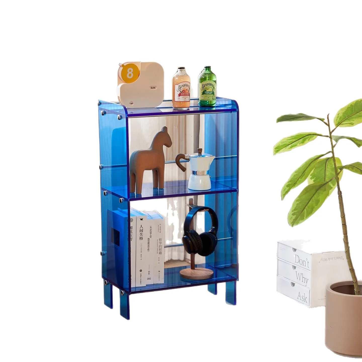 

Acrylic shelf, living room bookshelf, optical axis, floor-to-ceiling dining side cabinet, transparent display rack