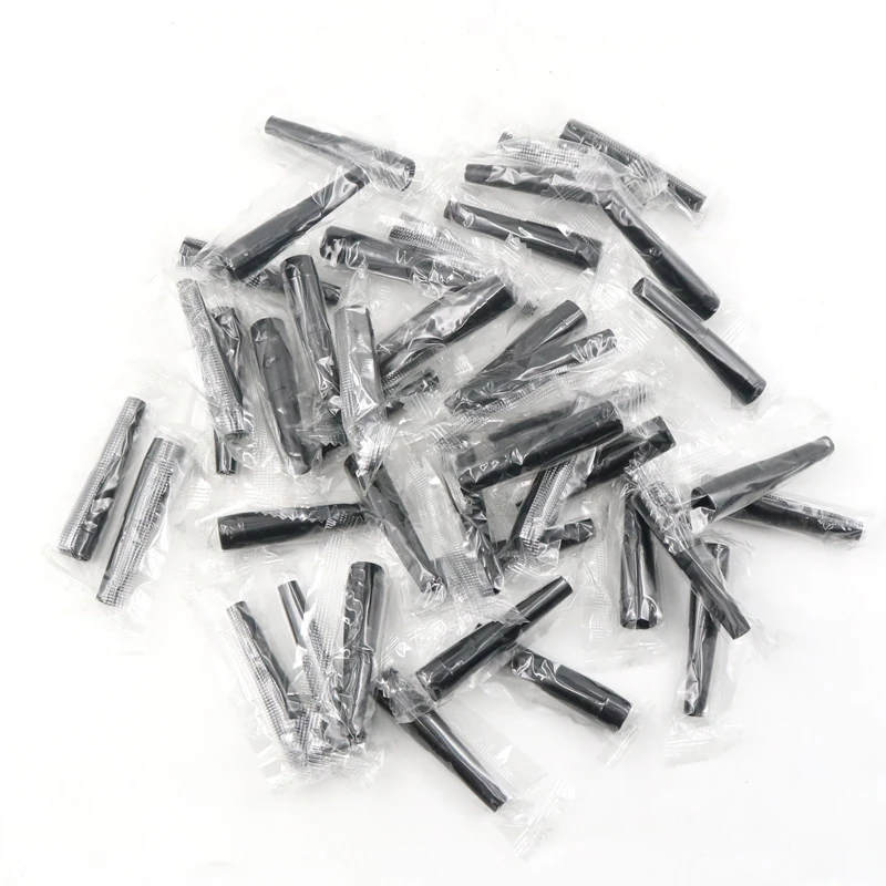 100pcs Disposable Hookah Mouth Tips Black No Burrs Individually Wrapped Fit for Most Shisha Mouthpiece Handles Made