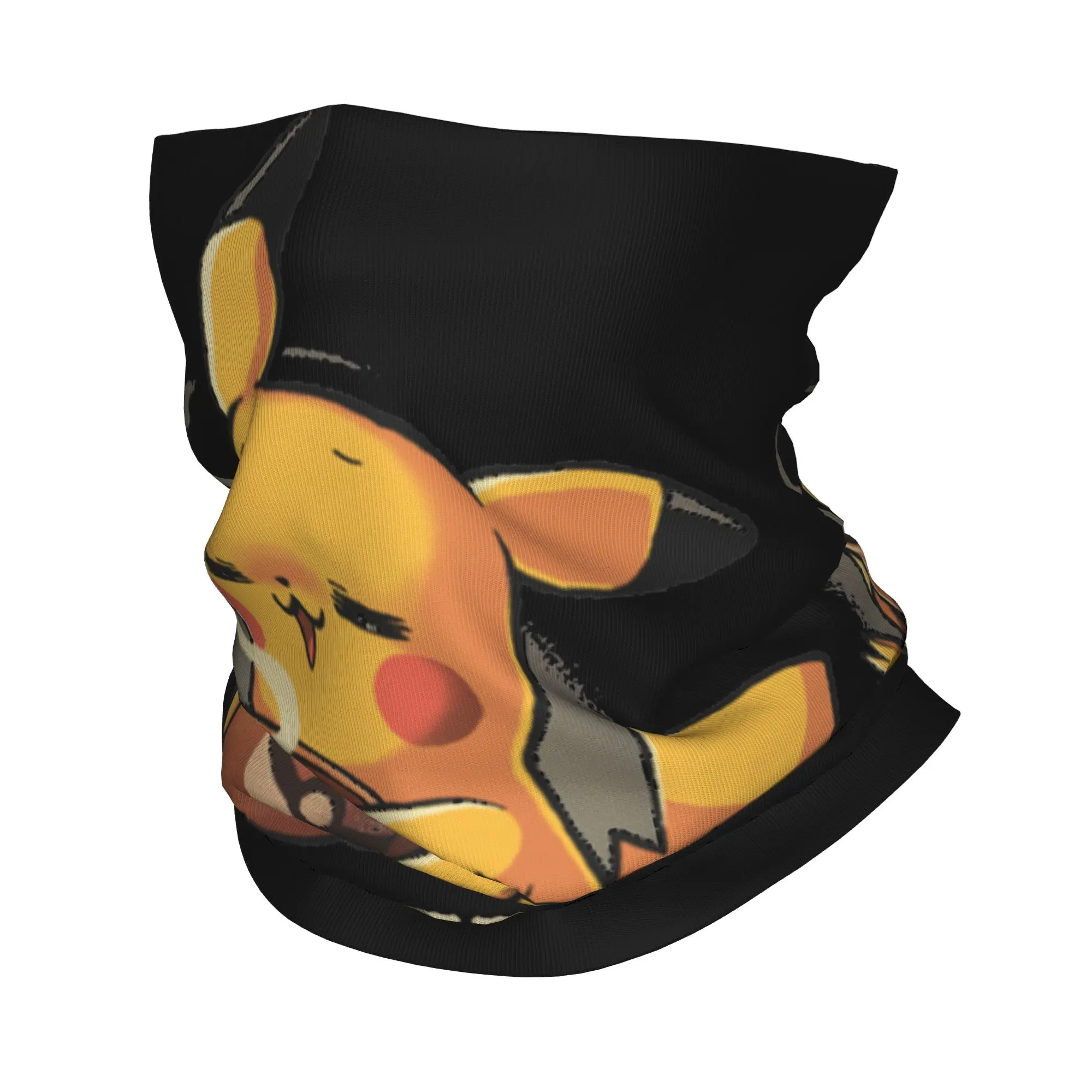 

No Coffee No Workee Bandana Neck Gaiter Printed Pichu Pika Poke-Mon Wrap Scarf Warm Face Mask Hiking for Men Women Adult