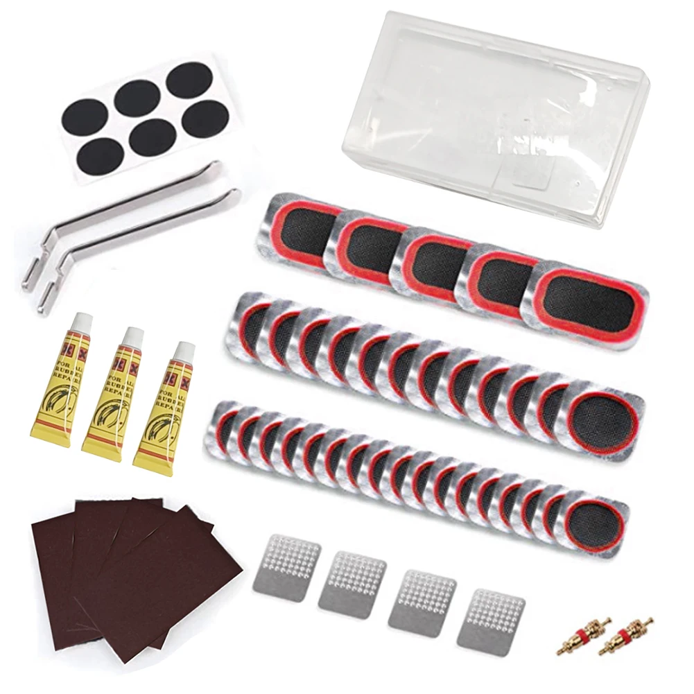 

Rubber Inner Tube Patching Quick Dry Repair Tool Set Bike Bicycle Tire Repair Kit Bicycle Tire Patch Glueless Kit Portable Fetal