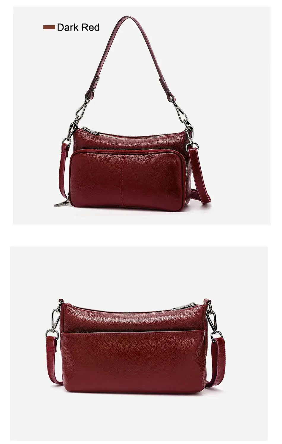 Zency Damen-Umhängetasche aus 100 % echtem Leder, hellviolett, Umhängetasche, Handtasche, modische Hobo-Tasche, Messenger-Taschen, Sac Bolsa – Detail 19