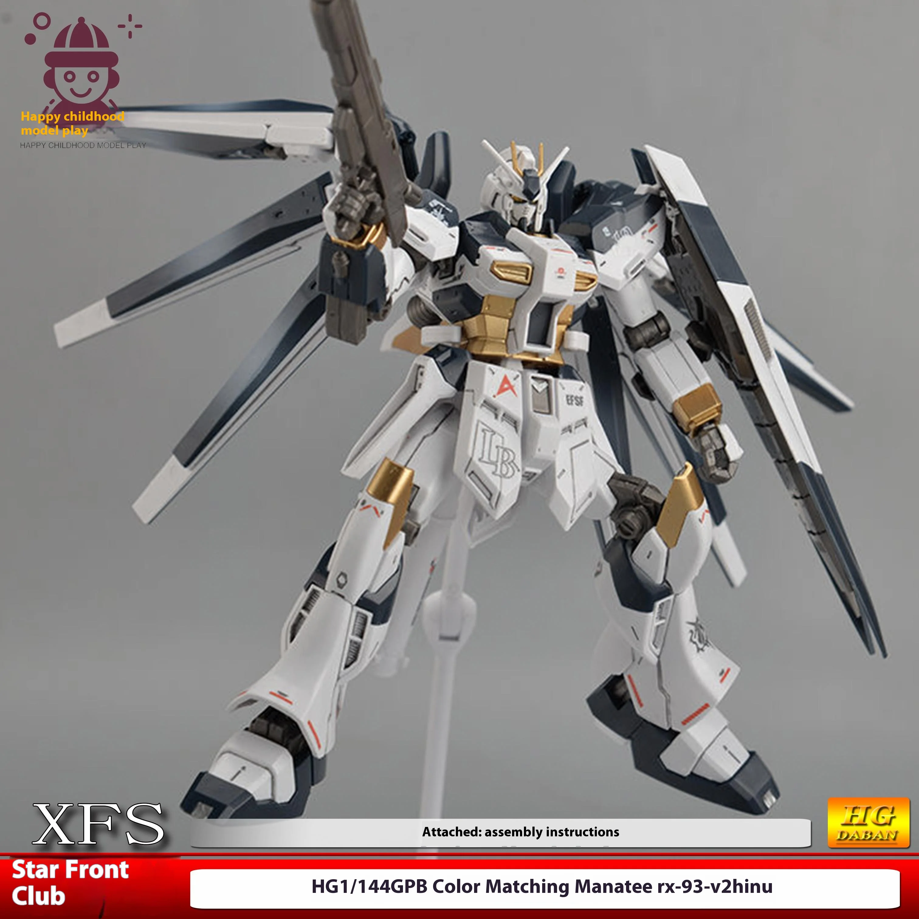 XingFengShe HG Hi-Nu GPB Color Scheme 1/144 KO Mech Assembly Model Kit RX93v2HI-V Poseable Action Figure