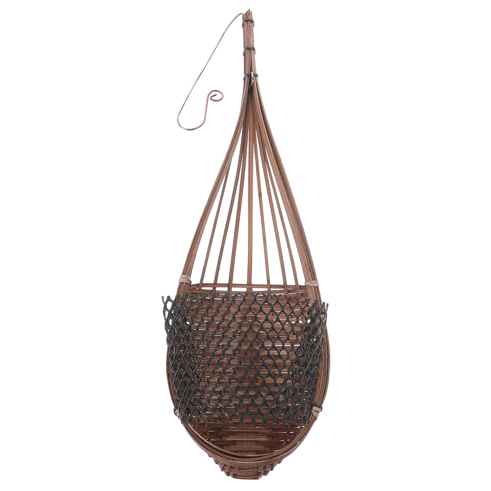 

Bamboo Hanging Flower Pot Hanging Basket Decor Planter Vintage Style Wall Decor Indoor Plant Container Balcony Holder