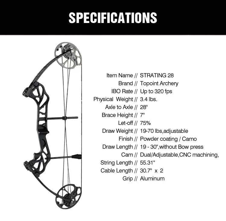 TOPOINT Starting 28, базовый пакет, охотничий блочный лук и промежуточные арки, оборудование для стрельбы из лука со всеми комплектами аксессуаров