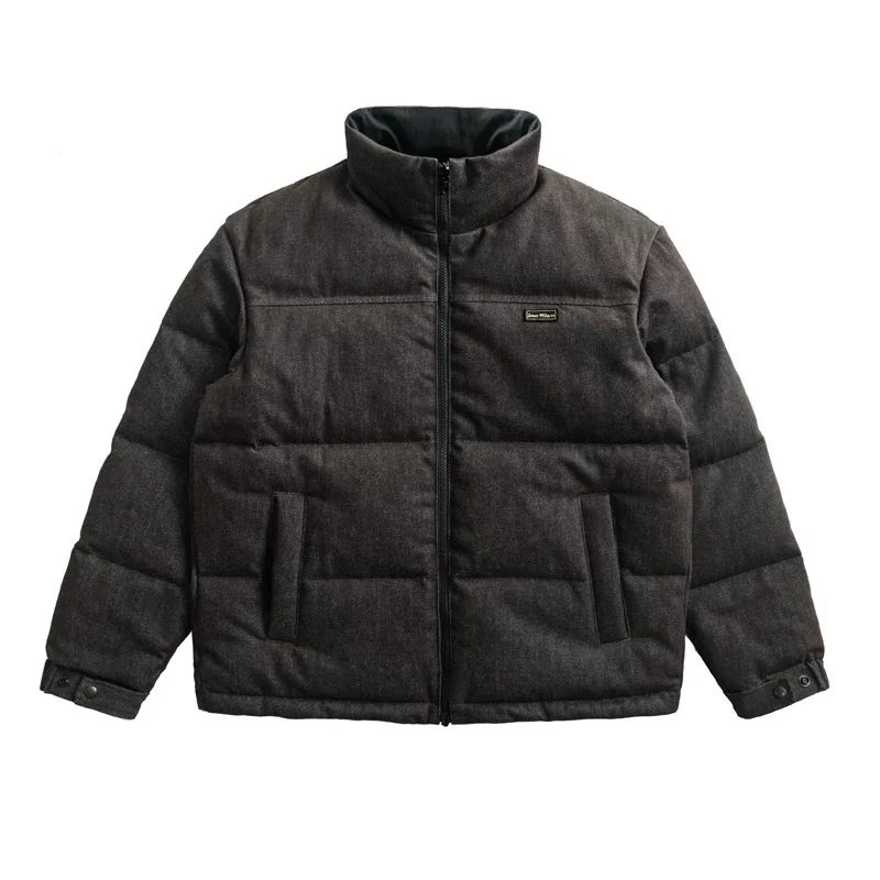 Molho Zhan Casacos masculinos para baixo jaqueta jeans jaqueta reversível espessada com penas de pato branco para inverno ajuste solto