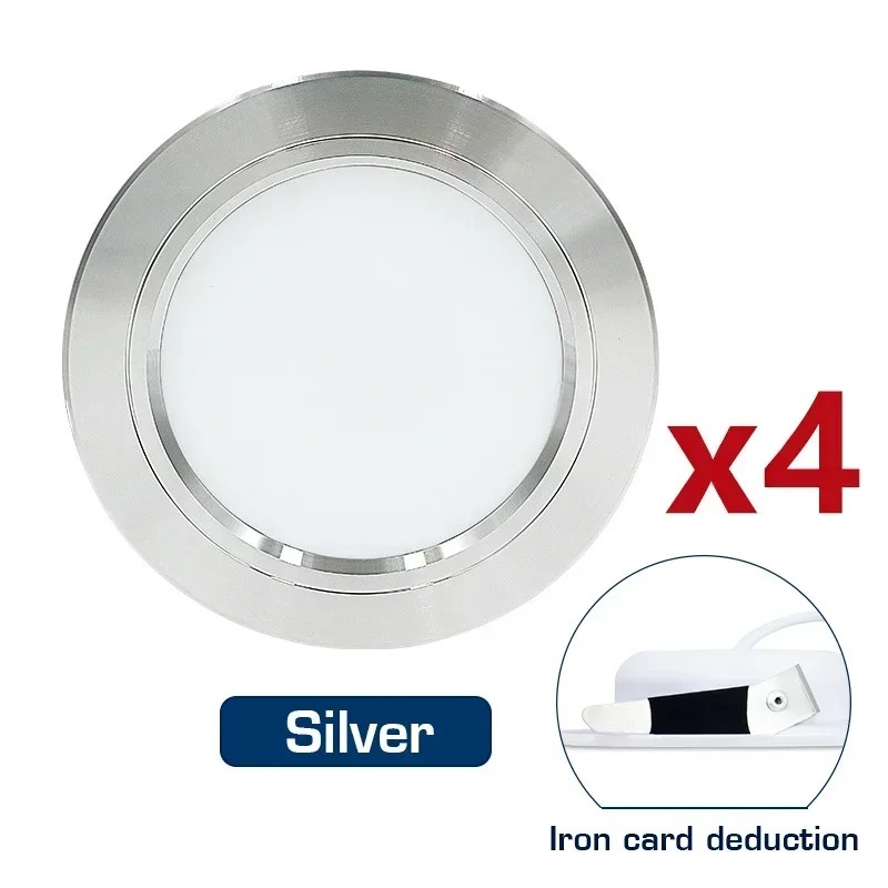4Pcs LED Downlight 5W 9W 12W 15W 18W AC110V 220V DC12V 24V einbau Decke Lampe Runde Led-Panel Unten Lichter Scheinwerfer Beleuchtung
