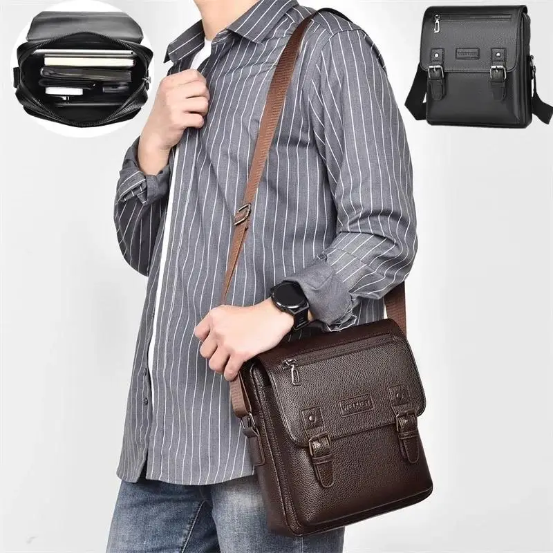 Crossbody Shoulder Bag Men Bag Outdoor Crossbody  Shoulder Bags Litchi Patterned Men Fashionable Shoulder Bag