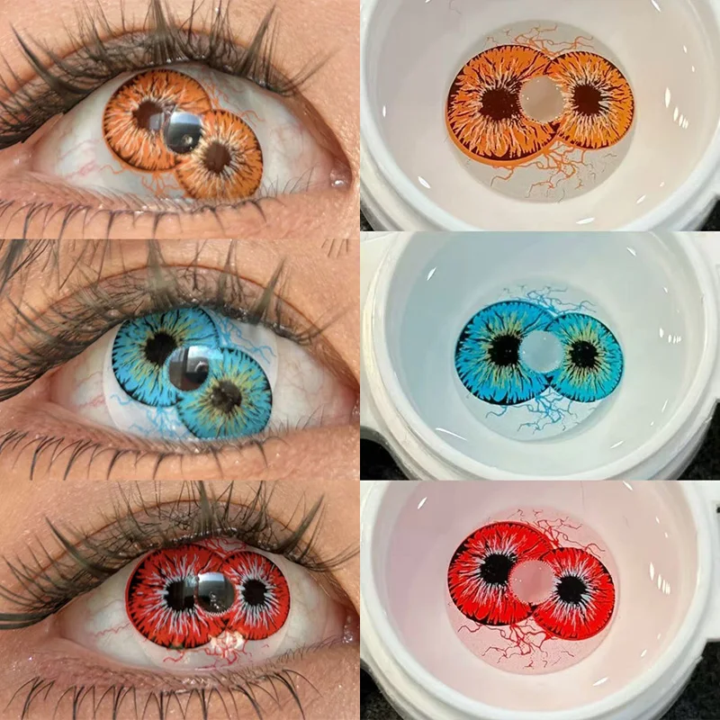 JeweLens Dicoria Cosplay Halloween lentes de contacto aterradoras Crazy Mini Sclera Softlens 14,5mm