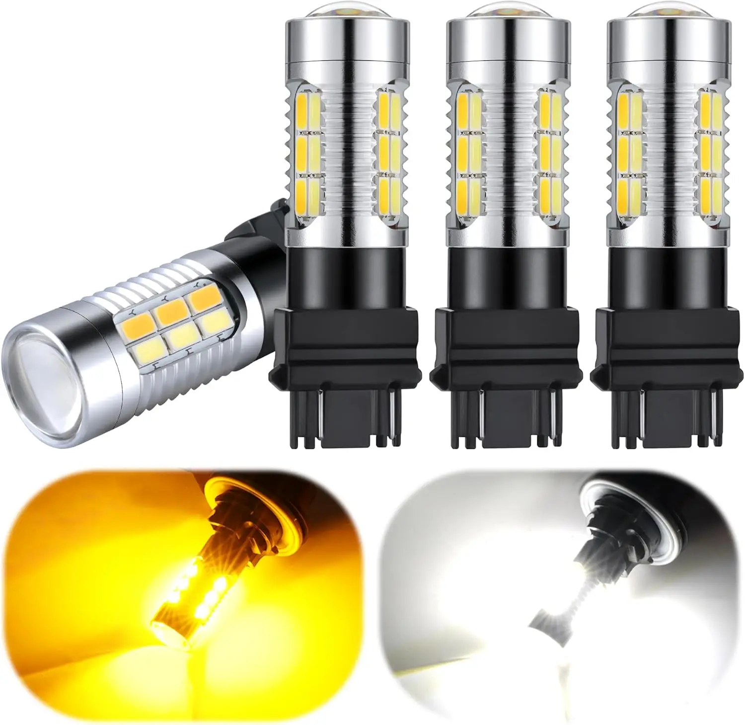 

3157 Светодиодные лампы Супер яркие 3057 3357 3457 4157 Комплект сменных светодиодных фонарей для автомобиля с переключателем дневного света и указателем поворота Bli