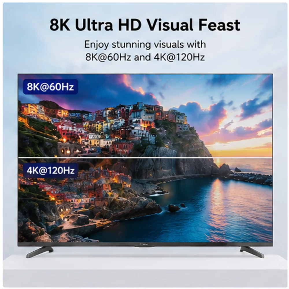 Ultra Fine Soft 8K HDMI 2.1 Cable Fiber Optic 4K@120Hz 48Gbps HDR HDCP OD 3.5mm for HDTV Box Projector Ps5/4 Computer Hdmi Cable