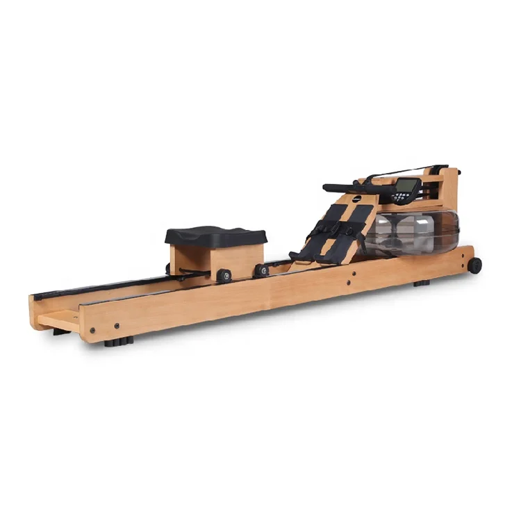 2026 Water Rowing Machine Wood Water Rower with LCD Monitor Resistance Wooden Rowerpromote sales