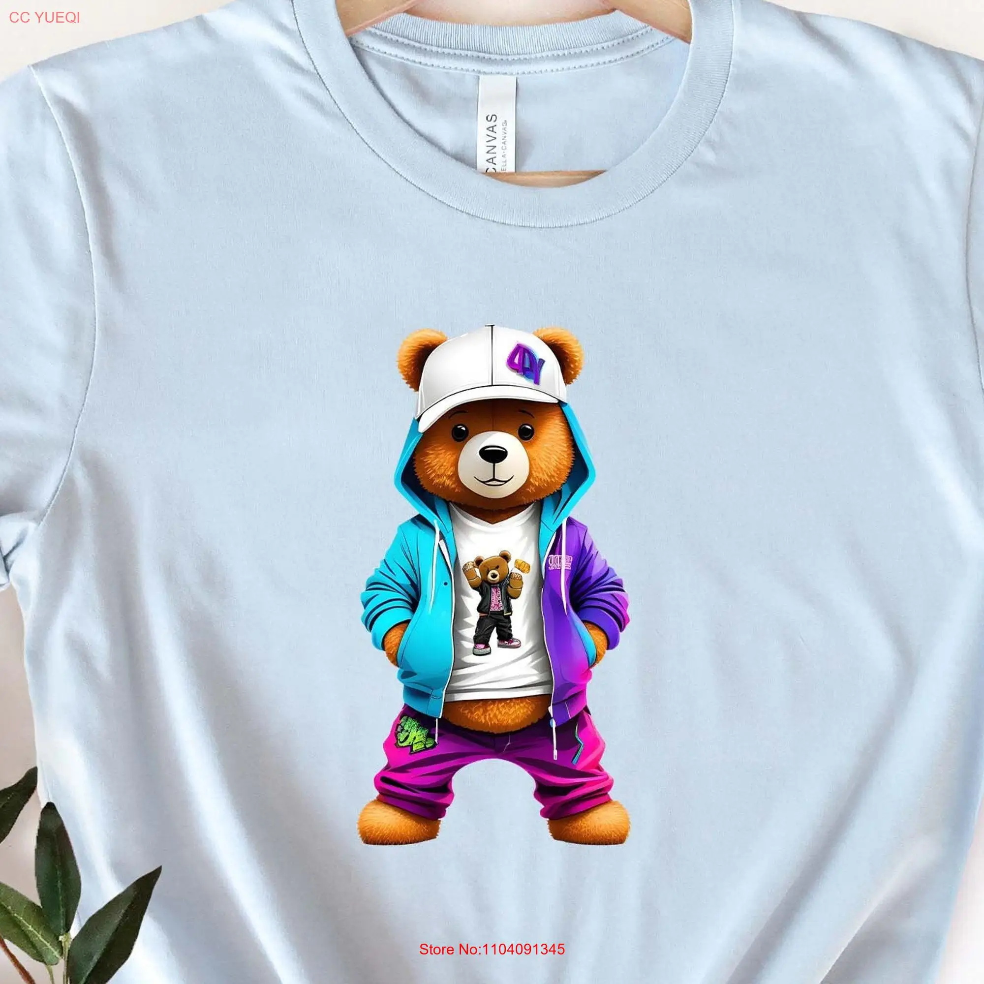 Teddy Bear Urban T Shirt Animal Lover Cute Cool For Mom long or short sleeves