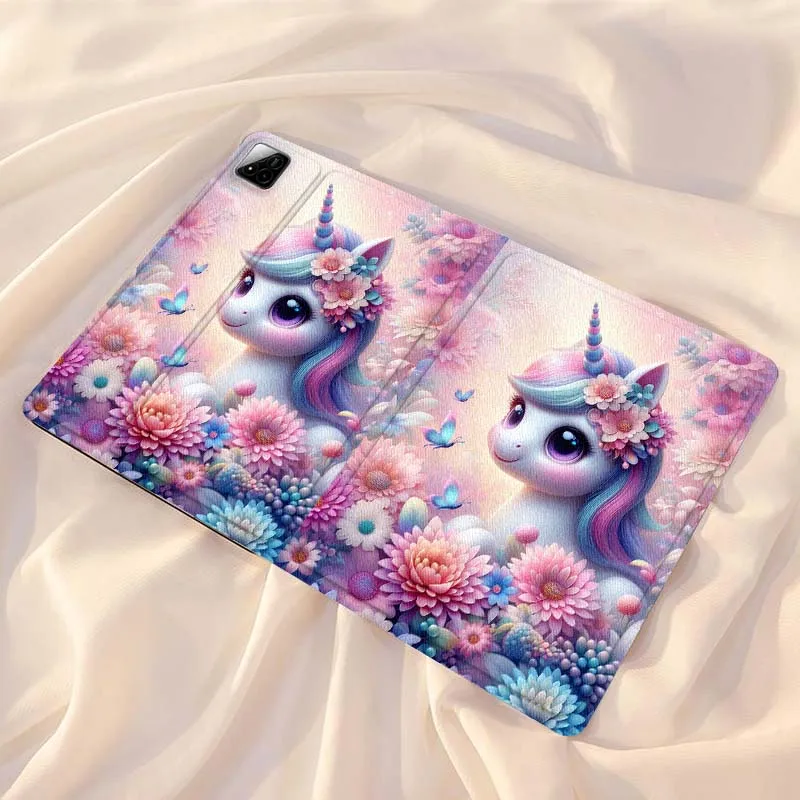 

Чехол для планшета Xiaomi Redmi Mi Pad 4 5 6 7 8 K SE Mini Pro Plus Max 10,1 11,2 дюйма с рисунком единорога и цветочным садом