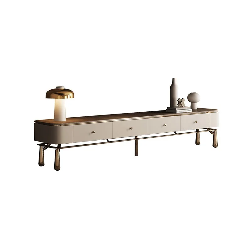 

Italian style, light luxury, TV cabinet, coffee table, combination, living room, solid wood, small apartment, modern, simple