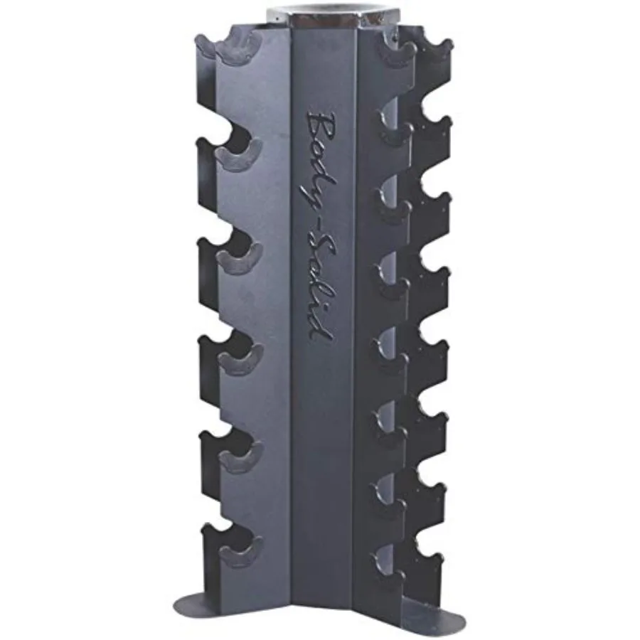 

3-Side Vertical Dumbbell Rack for 5-50 lb. - Compact, Space-Saving Weight Holder for Home Gym, Holds upto 10 Pair of Dumbbells w