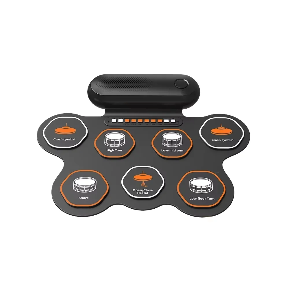 Hand-Rolled Portable Collapsible Electronic Drum Silicone Percussion Kit for Kids Beginners High-Quality