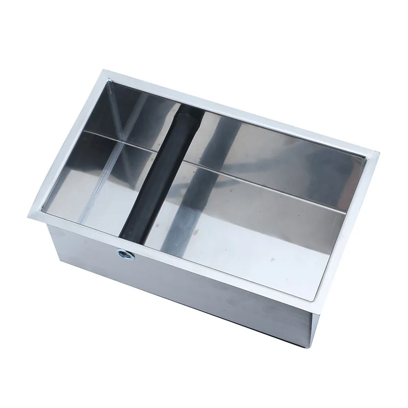 

Stainless steel luxury square slag box, coffee powder slag box