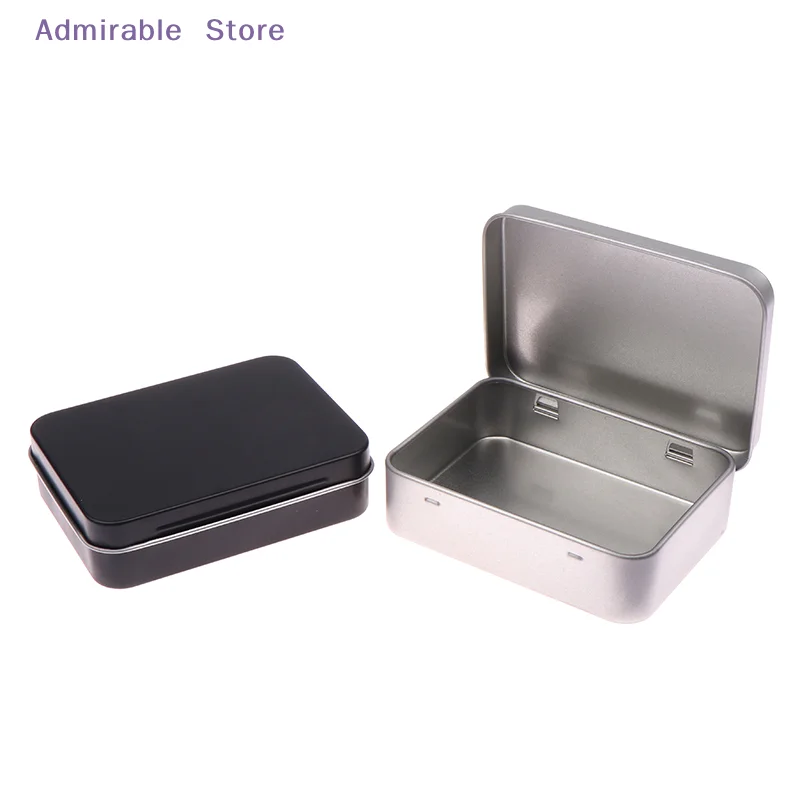[W]1PC Frosted Household Iron Storage Box Metal Box Tin Plated Container Empty Hinged Lid Small Empty Storage Box