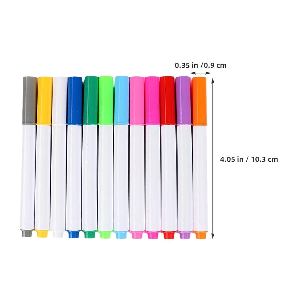 12Pcs Erasable Liquid Pens Luminous LED Board Pen Set Smooth Flow Quick Dry Vivid Colors for Sketching Doodling on Acrylic