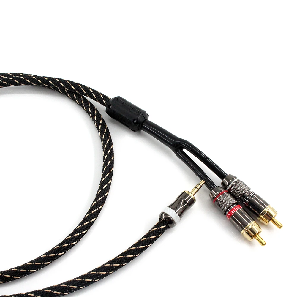 Hifi Canare L-4E6S 3.5mm do 2RCA Audio AUX Adapter Stereo 3.5mm kabel splittera przewód AUX RCA Y do głośników smartfonów