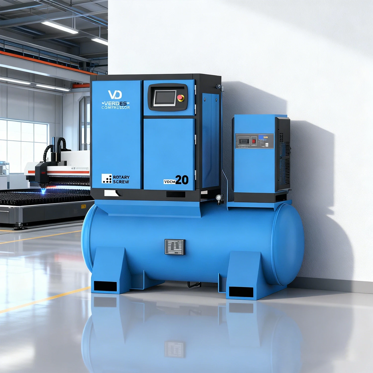 

VERDES Industrial Compressors 4 in 1 Rotary Screw Compressor De Aire Machine 7.5kw 8 bar Compresor De Tornillo for Laser Cutting
