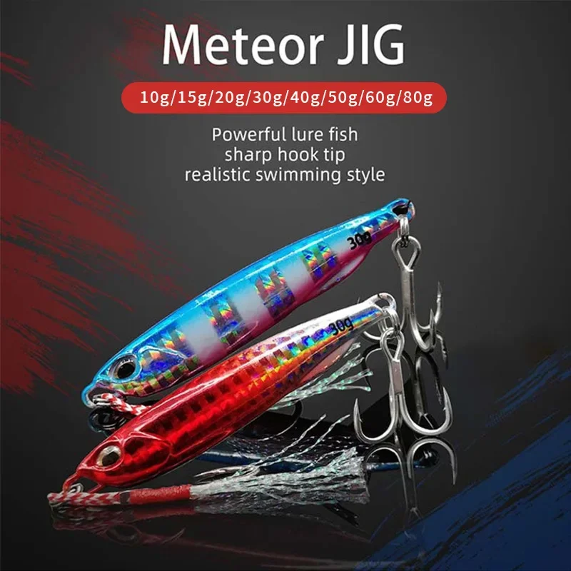 2024 10/15/20/30/40/50g Japen Metal Cast Jig Spoon Shore Casting Jigging Fish Sea Bass Fishing Lure Artificial Bait Tackle