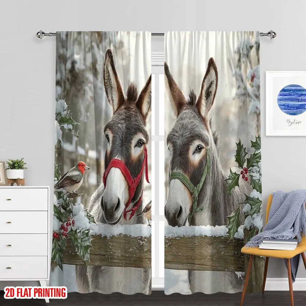 2 قطعة 2D الطباعة المسطحة عيد القديس باتريك الستائر حمار البوليستر بدون الكهرباء ستائر احتفالية لتزيين الجدران الذهبية #6