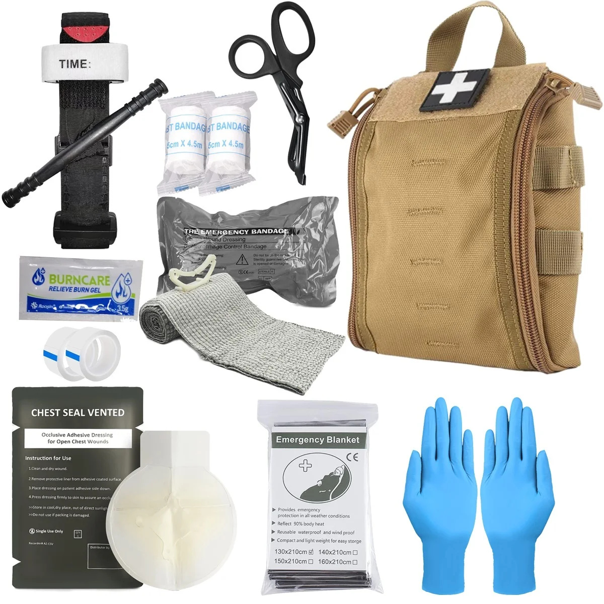 

IFAK Trauma First Aid Kit - Airspft Tactical Emergency Survival Medical Pouch - Outdoor Gear Emergency Kits