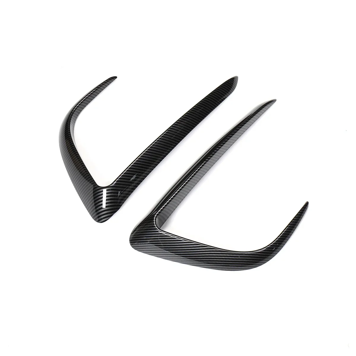 Front Bumper Cover Wind Knife for Tesla Model Y Fog Lamp Sticker Eyebrow Spoiler Blade Trim ABS Carbon Fiber White 2018-2023