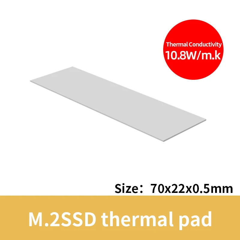 TEUCER M.2 SSD Thermal Pad 10,8 W/mk CPU Grafikkarte Kühlkörper Motherboard Wärmeableitung Silikon Pad 70*22mm Für SSD