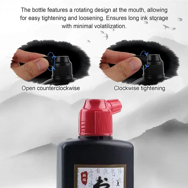 12Pcs Chinese Calligraphy Brushes Set, 250 ML Calligraphy And Sumi Liquid Ink,Versatile Chinese Brush Ink