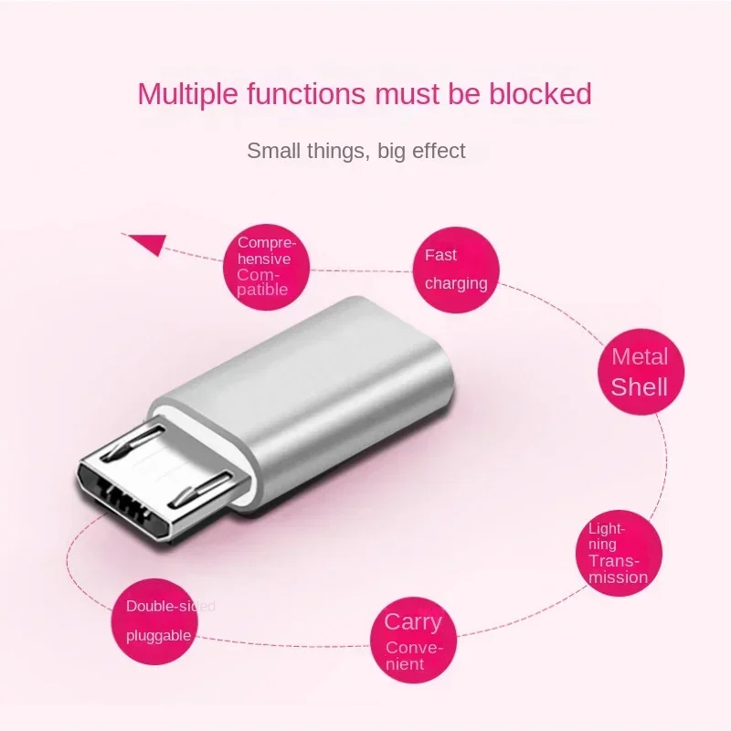 USB نوع C أنثى إلى مايكرو USB ذكر محول موصل نوع C مايكرو USB مهايئ شاحن V8 شحن محولات نقل البيانات