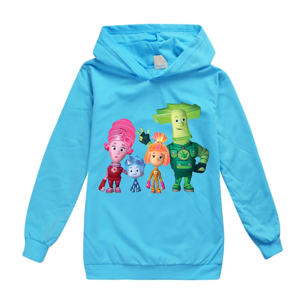 Kids Spring Autumn Hoodies for Boys Tops Cartoon The Fixies Sweatshirts Witch Wizard Funny Hooded Clothes Girls Long Sleeves