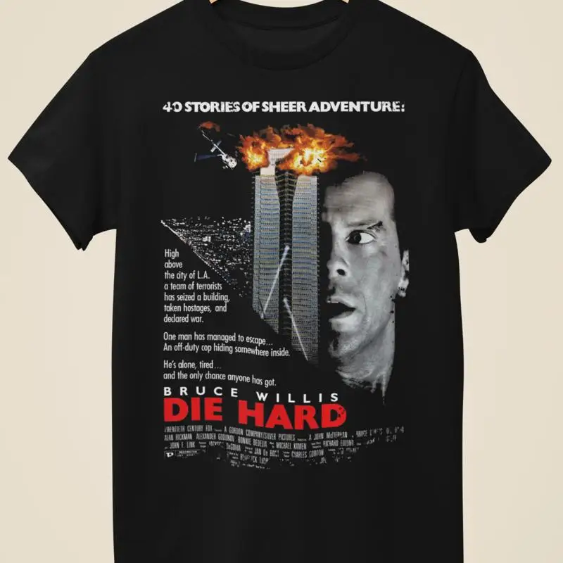 

Черная футболка в стиле постера к фильму Die Hard