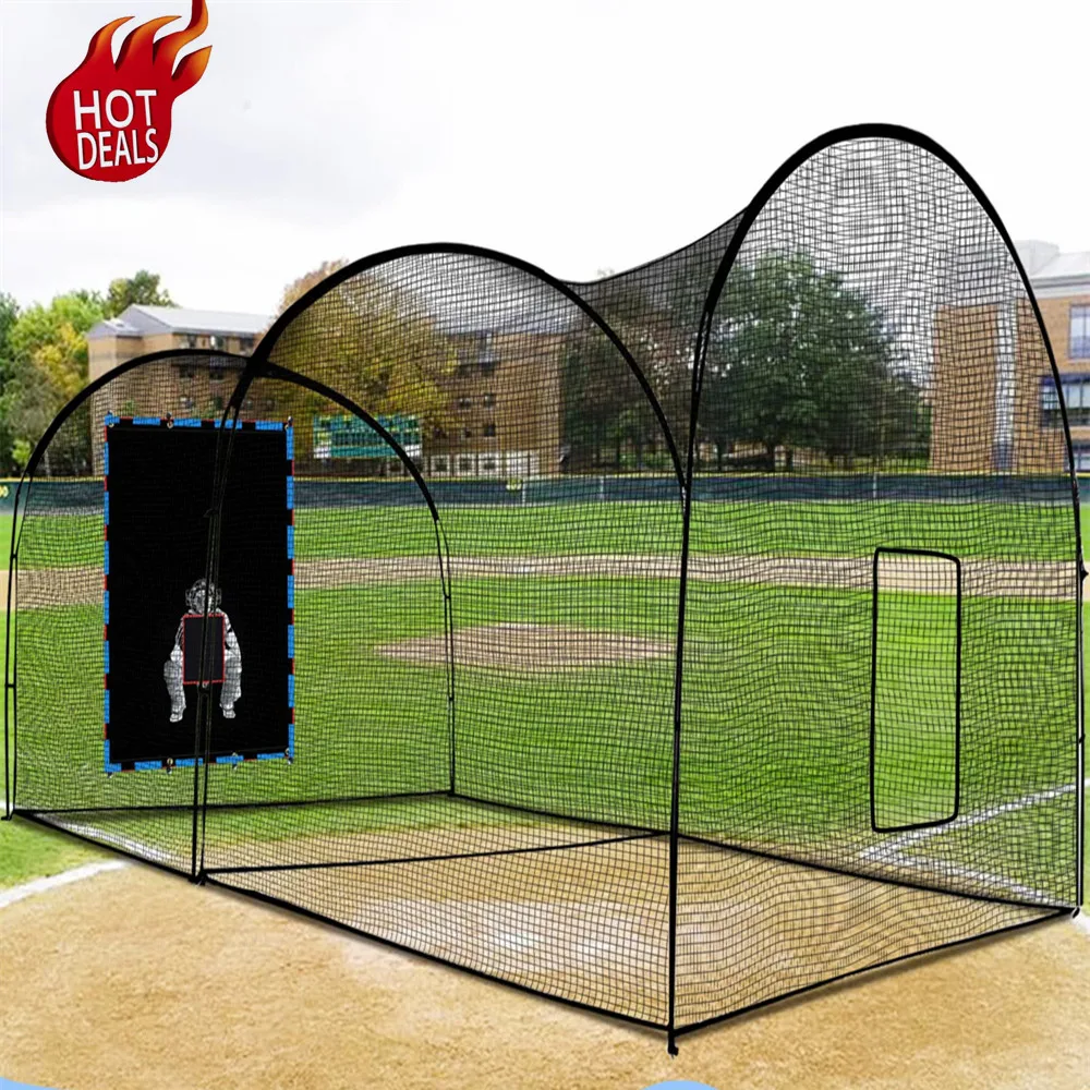 High Quality Durable 16x10x10FT Folding Baseball Batting Cage Net, Portable Softball Training Equipment, Custom Logo Option