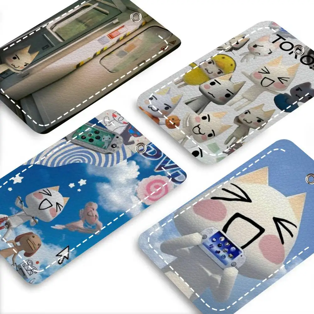 

Cat I-Inoue Toro Card Holde Applicable To Credit Cards Bus Card Soft Leather Rectangular Keychain Protective Cover