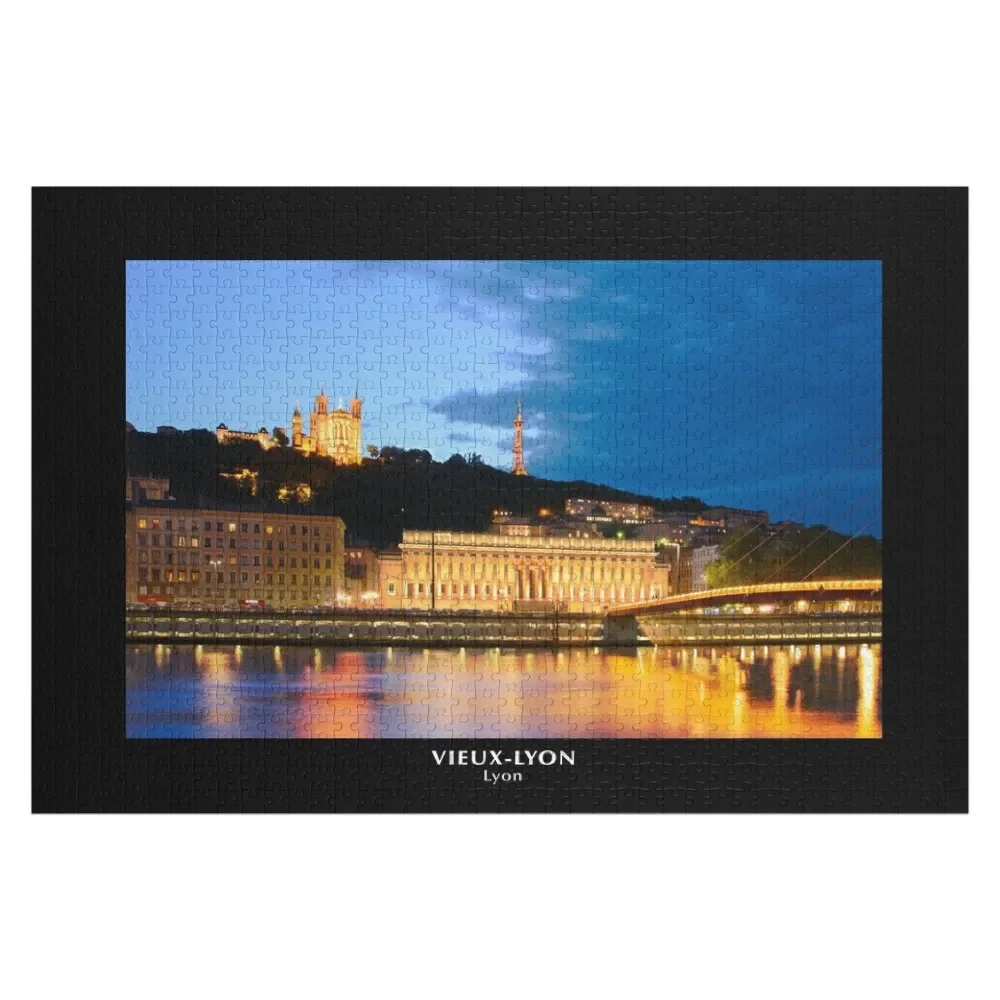 

Sunset over Old Lyon Jigsaw Puzzle Photo Custom Custom Wooden Gift Puzzle