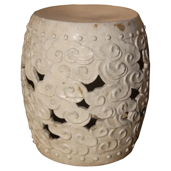 Classic Jingdezhen porcelain stool, antique Chinese ceramic drum outdoor garden stool